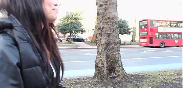  eager asian gets excited pissing in her jeans in front of everyone